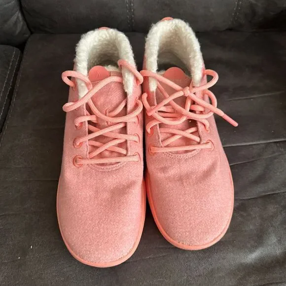 Allbirds Wool Runner Mio Cozy Sherpa Lined Sneakers Coral Pink Men's Shoes US 10 - Picture 3 of 7